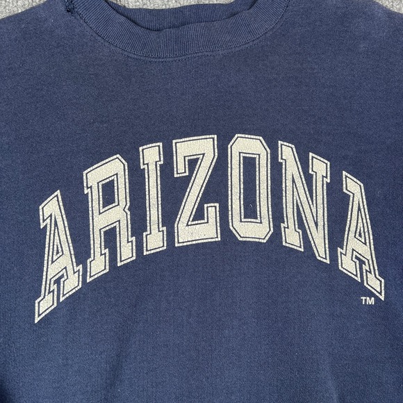 Vintage University of Arizona Sweatshirt Mens L Blue Crewneck Made in USA 90s - Picture 5 of 11